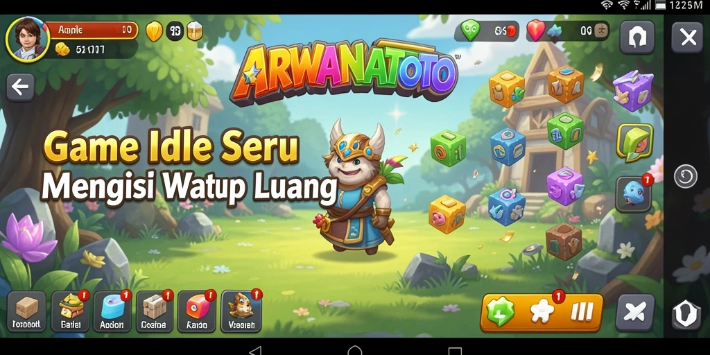 Tampilan gameplay menarik dari ARWANATOTO dengan mekanika Idle yang menarik.