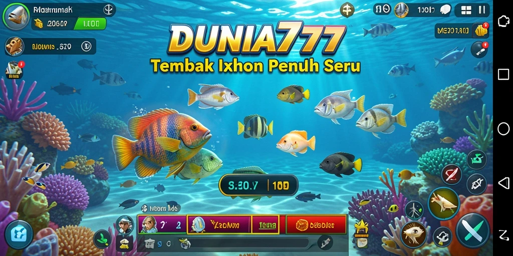 Gameplay seru DUNIA777 dengan aksi tembak ikan yang cepat.
