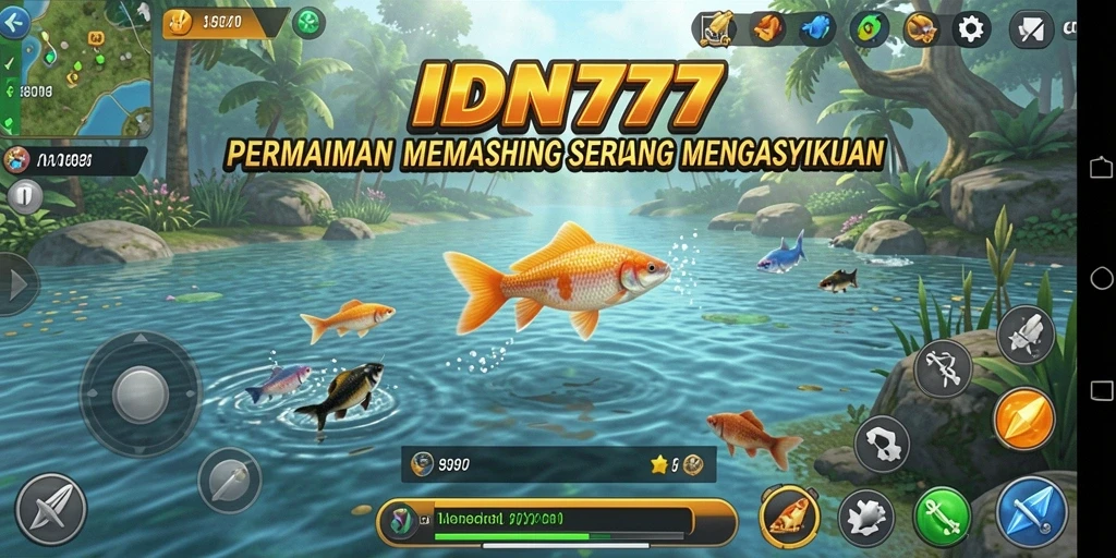 Tampilan gameplay IDN777 yang menampilkan keseruan memancing.