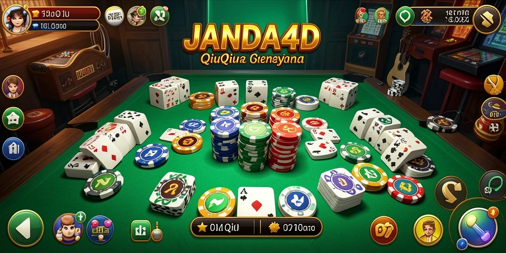 Tampilan atraktif gameplay QiuQiu di JANDA4D.
