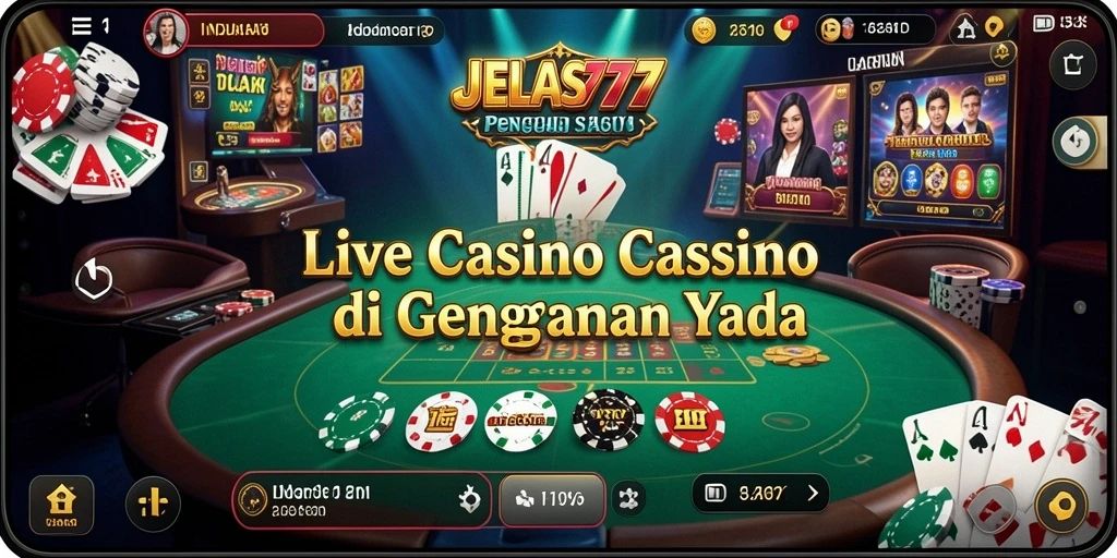 Tampilan gameplay Live Casino yang mengasyikkan di JELAS777.