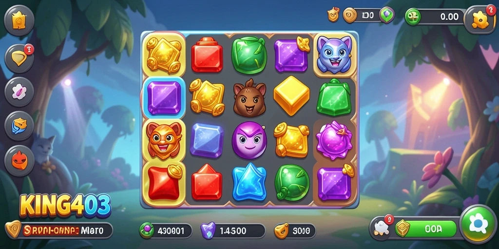 Tampilan screenshot KING403 menampilkan gameplay seru mencocokkan warna.