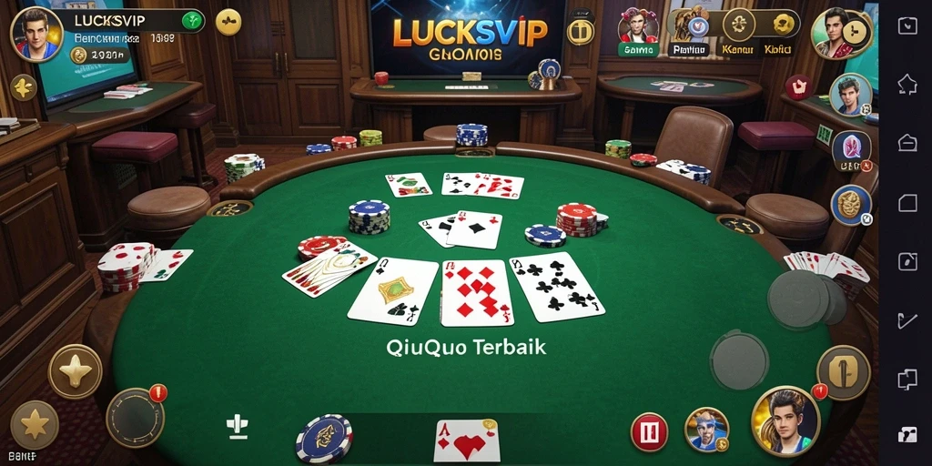 Tampilan menarik dari gameplay QiuQiu LUCKSVIP.