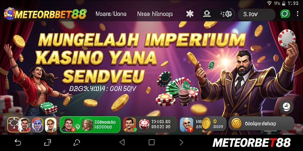 Tampilan permainan seru dalam METEORBET88 yang menampilkan desain kasino yang megah.