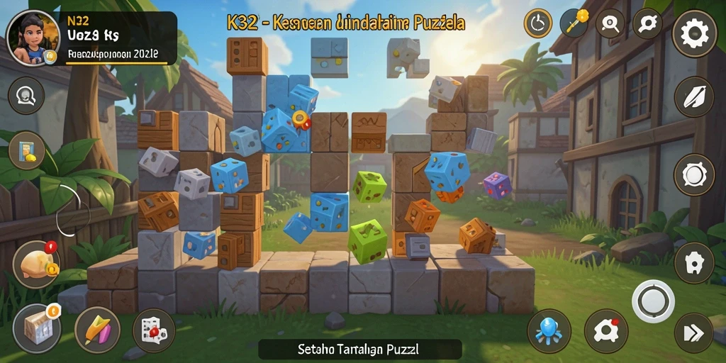 Screenshot gameplay N32 menampilkan tantangan Puzzle yang menarik.