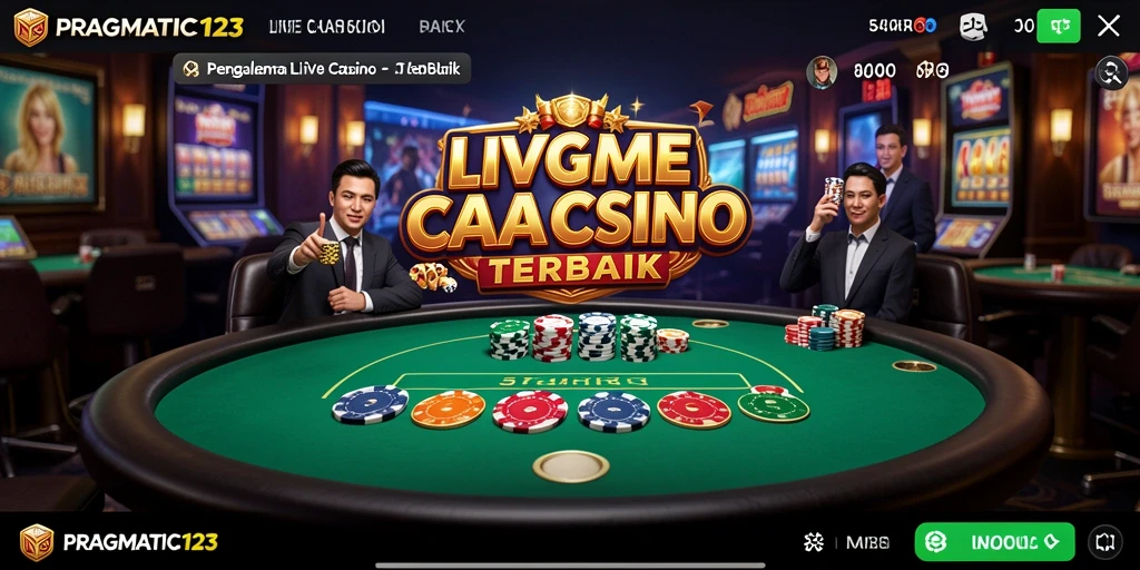 Screenshot gameplay PRAGMATIC123 yang menampilkan dealer langsung dan suasana kasino.