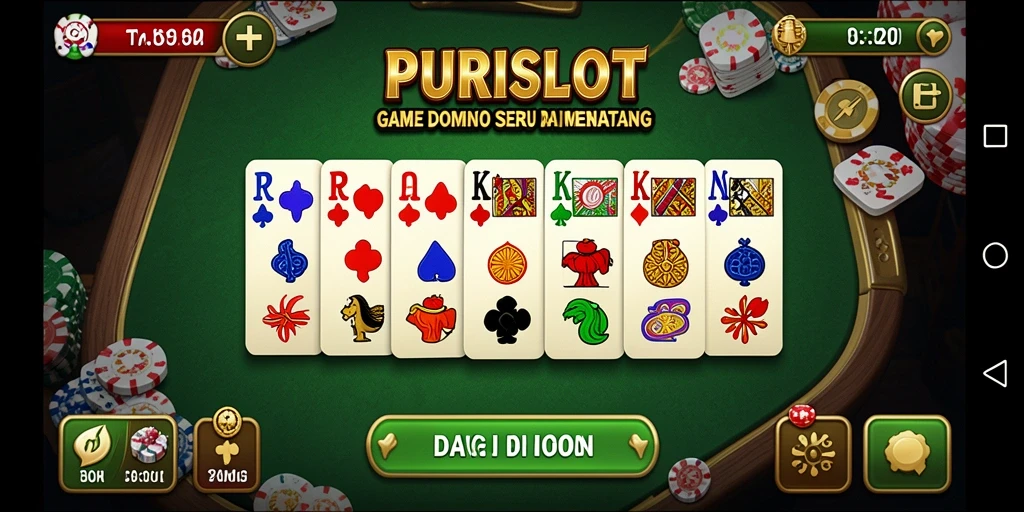 Gameplay seru Domino dalam PURISLOT yang menarik.