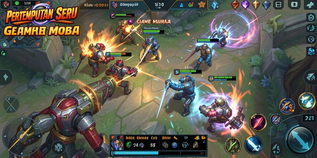 Gameplay seru dalam T6, pertempuran MOBA yang intens.
