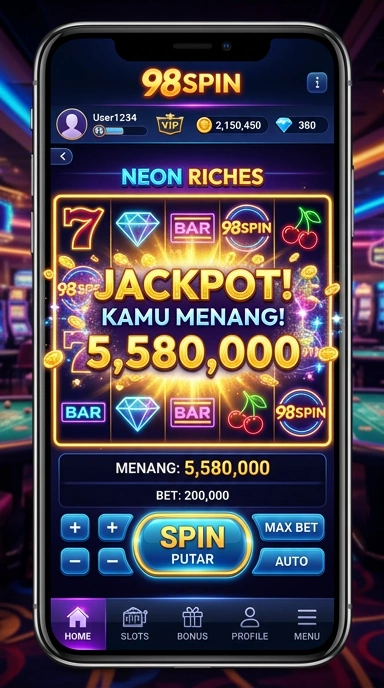Tampilan antarmuka aplikasi 98spin yang minimalis dan intuitif.