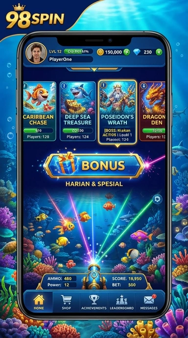 Proses unduh APK dengan cepat di aplikasi 98spin.